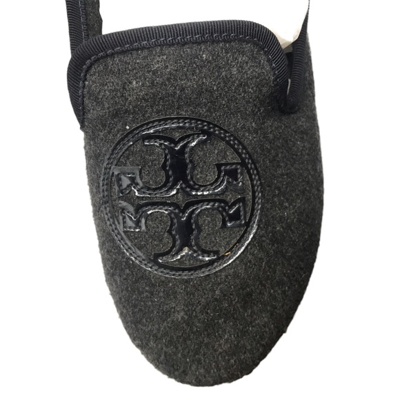 TORY BURCH CHARCOAL GREY BILLY SMOKING SLIPPERS Flats! SIZE 8! - Picture 6 of 6